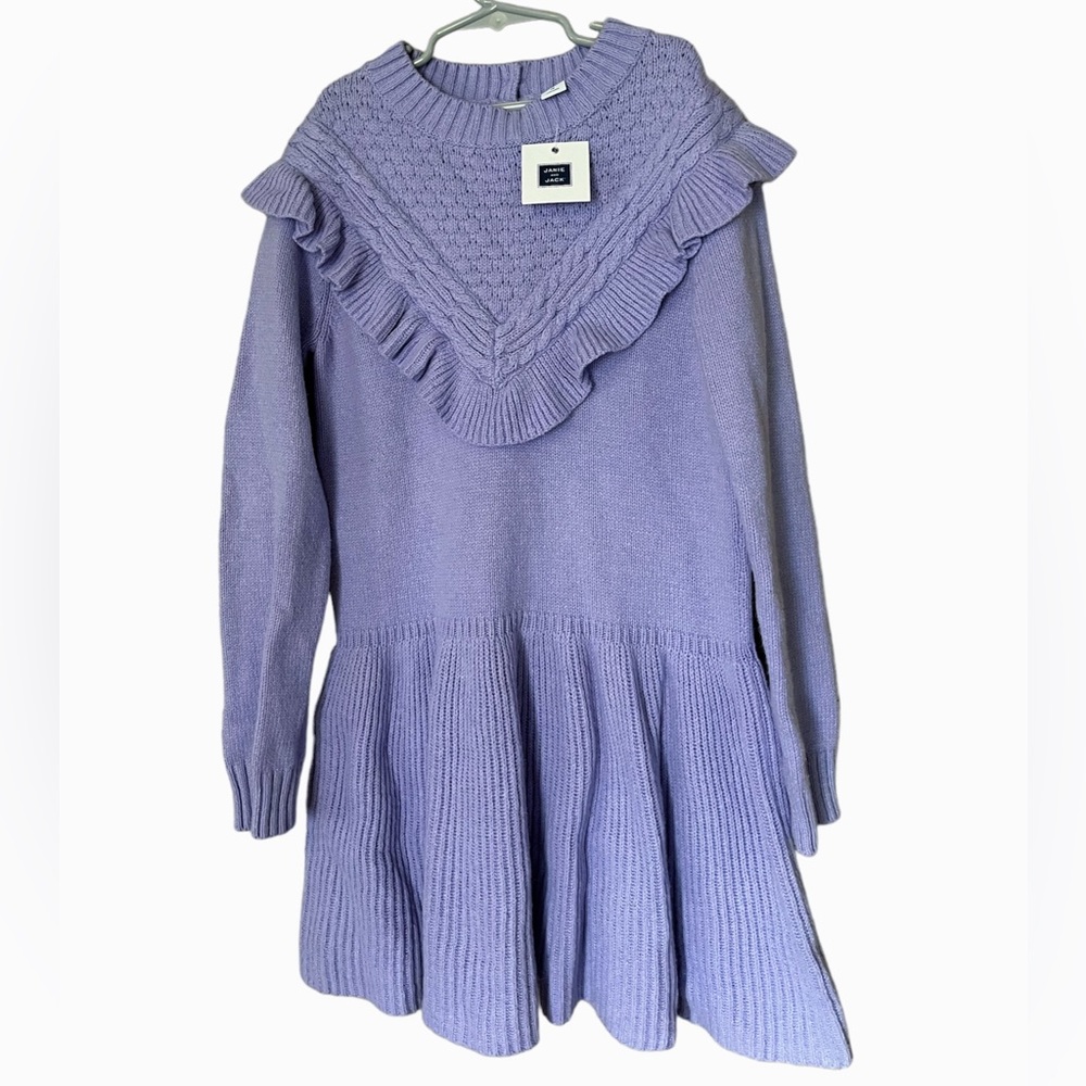Janie and Jack Lavender Knit Ruffle Yoke Dress